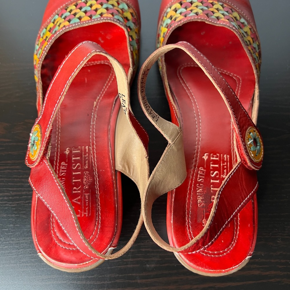 Spring Step Red Multicolor Moccasins - Picture 6 of 13